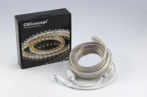 CBConcept Dimmable 164ft LED Rope Light 18000 Lumen 6000K Pure White Indoor Outdoor