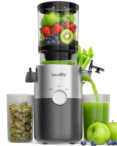 LAUDLIFE Cold Press Juicer Machines, 5.4" Wide Chute Slow Masticating