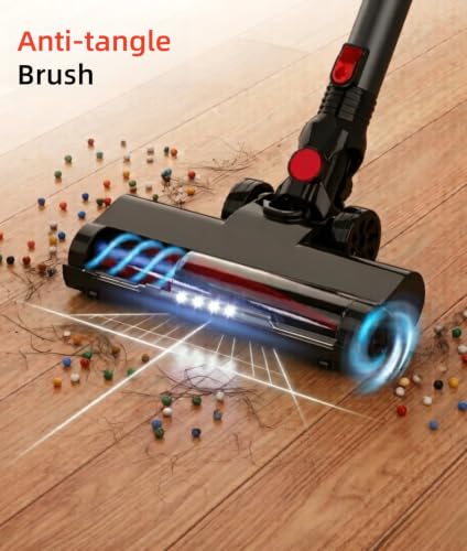 Dark Gray Cordless Vacuum Cleaner with Bendable Wand 40Kpa 45Min Runtime