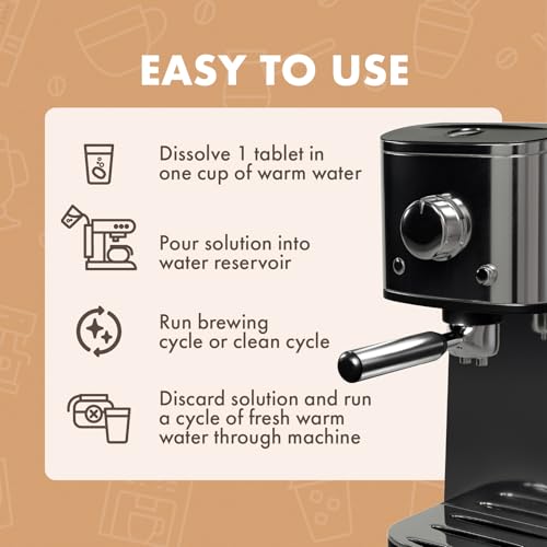 Descaling Tablets for Coffee Machines - 120 Uses Universal Compatibility