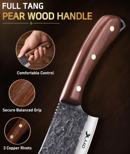 3-Piece Hand Forged Meat and Chef Knife Set with Boning Knife - High Carbon Steel