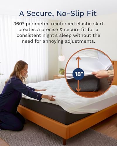 ViscoSoft Copper Infused King Size Mattress Pad - Plush 750 GSM Fill, Cool & No-Slip