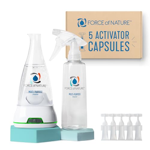 Force of Nature Disinfectant & Cleaner Starter Kit with 5 Refills - Eco-Friendly