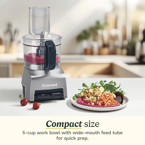 Cuisinart 5-Cup Food Processor with Shred & Chop Discs, Compact Silver FP-5