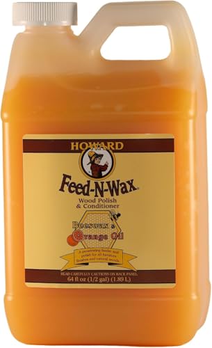 Howard Feed-N-Wax Wood Polish & Conditioner 64 Oz - Protect & Enhance Natural Grain