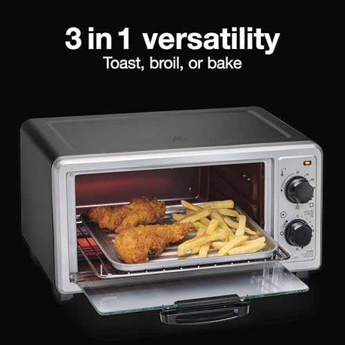Proctor Silex 4-Slice Countertop Toaster Oven with Broiler & Bake Function
