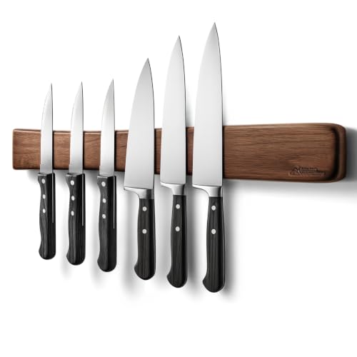 Modern Innovations 24 Inch Acacia Wood Magnetic Knife Strip - Kitchen Organizer