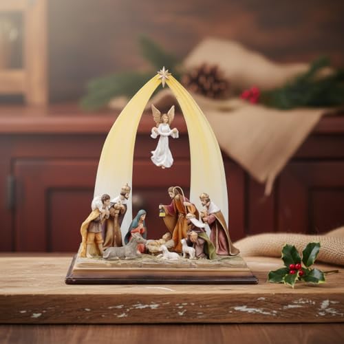 Comfy Hour 12.5-Inch Nativity Scene - Hand-Painted Resin Christmas Display