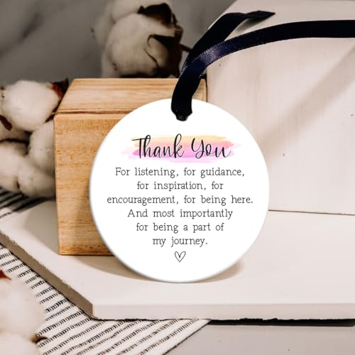 Thank You Christmas Ornament - Ceramic Hanging Gift for Coworker, Boss, Teacher, Friend