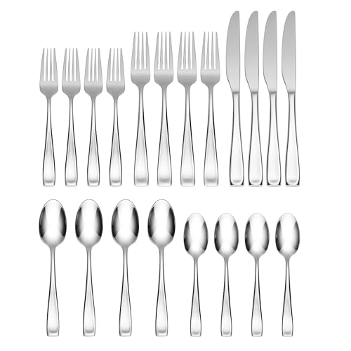 20-Piece Flatware Set for 4 - Mirror Finish Stainless Steel Dinnerware
