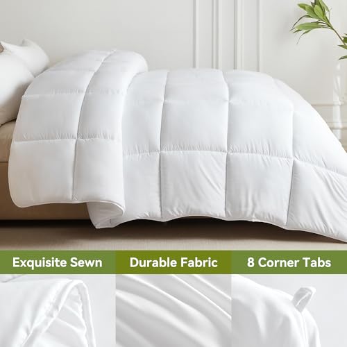 White Super King Down Alternative Comforter 120x120IN All Season Bedding