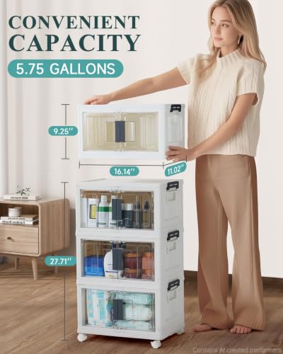 OlarHike 23QT White Storage Bins with Lids - 3 Pack, Closet & Home Organization