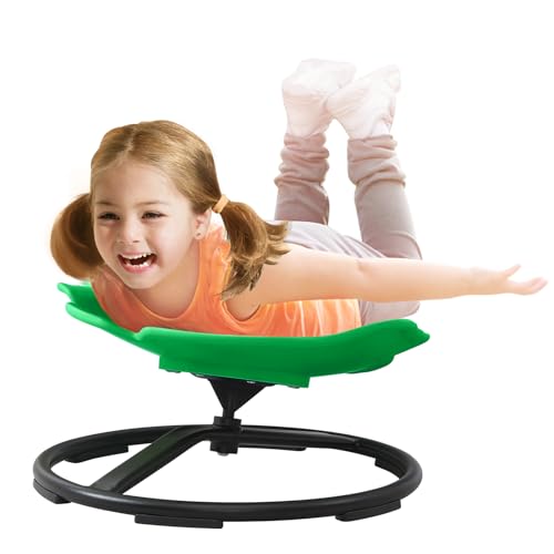 HAPPYMATY Deep Green Sensory Spin Chair for Autistic Kids, Sit & Spin Toy, Aa Dark Green