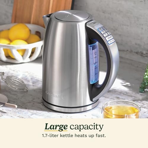 Cuisinart PerfecTemp Electric Kettle 1.7L, 1500W, 6 Temp Presets, Stainless Steel
