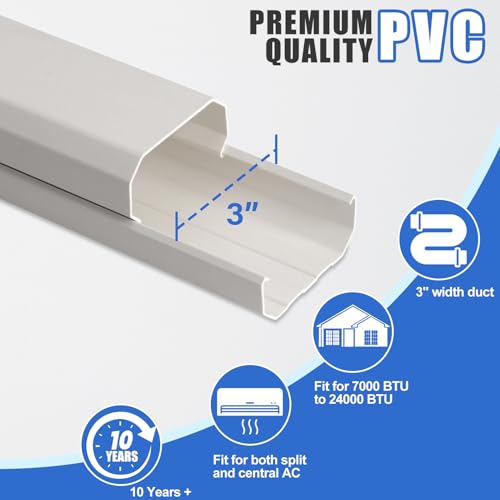 3" x 10Ft Mini Split Line Set Cover Kit with Flexible Duct for AC Protection