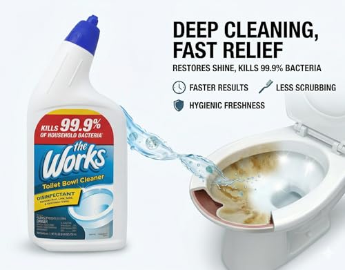 Toilet Bowl Cleaner Disinfectant - Removes Rust, Lime Scale & Stains, Kills 99.9% Bacteria, Pack of 6