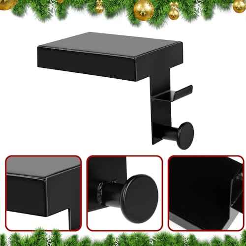 3pcs Black Stocking Holders Sturdy Stocking Hangers 3D Anti-Slip Low Profile Christmas Stocking Holders for Farmhouse Fireplace TV Stand Xmas Decorations Supplies£¨Round£©