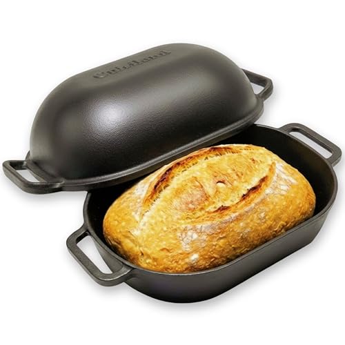 Large 9QT Cast Iron Bread & Loaf Pan for Artisan Baking