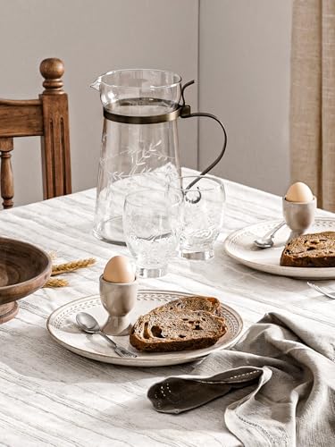 LE TAUCI 12-Piece Dinnerware Set for 4 - Ceramic Plates & Bowls, Chip-Resistant, Microwave & Dishwasher Safe, Beige Wheat, 4-Set