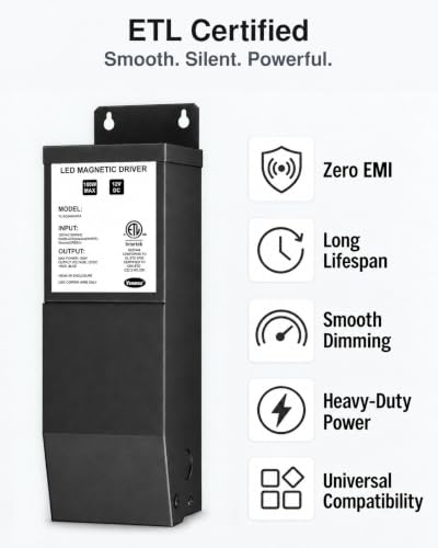 12V 100W Magnetic Dimmable LED Driver, 120VAC to 12VDC Transformer