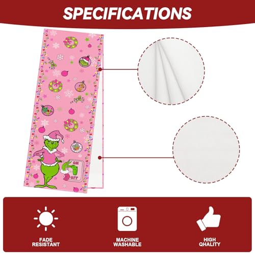 Linen Pink Christmas Table Runner 72 Inches Long Pink Christmas Decor Christmas Xmas Winter Holiday Home Kitchen Dining Room Table Decorations