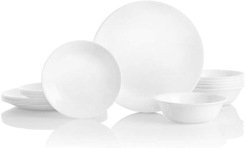 Corelle Livingware 18-Piece Dinnerware Set - Winter Frost White | Service for 6 (1088609)