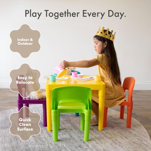 Humble Crew Toddler Table and Chair Set for Kids, Indoor Outdoor,