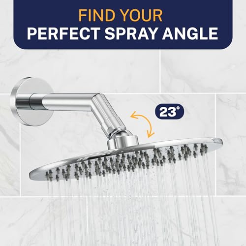 HammerHead Showers 8-Inch Solid Metal Rainfall Shower Head - Chrome, 2.5 GPM High Flow