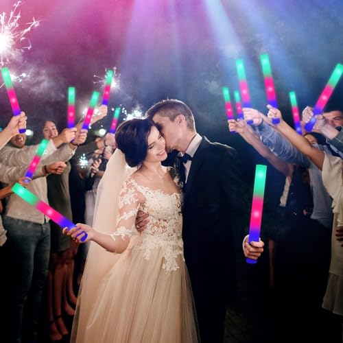 165PCS Foam Glow Sticks Bulk with 3 Light Modes Party Pack for Weddings, Halloween, Concerts - Safe & Reusable