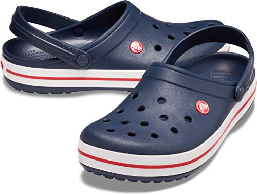 Unisex Crocs Crocband Clogs - Navy, 10 Women / 8 Men, Casual Slip-On Shoe