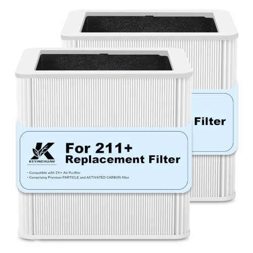 2 Pack Blue Pure 211+ Air Filter Replacement for 211+ & Auto Purifiers, H13 True & Activated Carbon