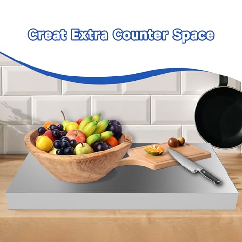 Stainless Steel Gas Stove Top Cover - Multi-Functional Noodle Board for 30x22 Inch Cooktop - Silver (Variation of THIS listing)