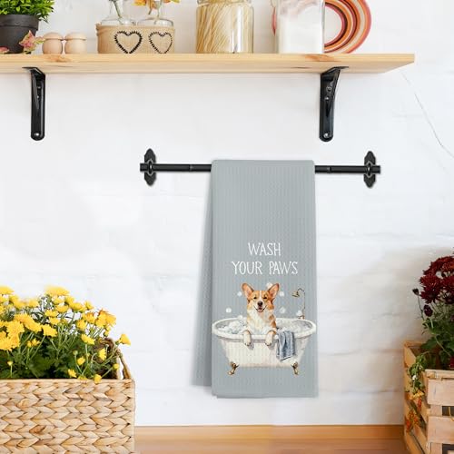 Funny Corgi Dog Hand Towels for Bathroom, Dogs Themed Decorative