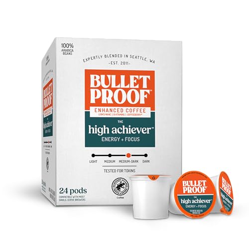 Energy & Focus Coffee Pods - Bulletproof High Achiever Medium-Dark Roast, 24 Count - Variation: Energy + Focus
