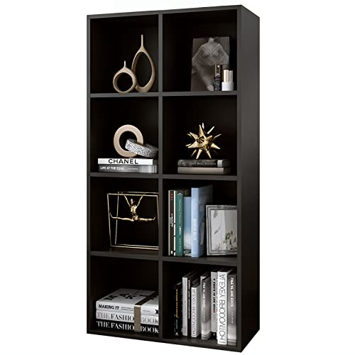 OSCHF 8-Cube Storage Shelf Bookcase Black - Modern Wall Unit for Living Room