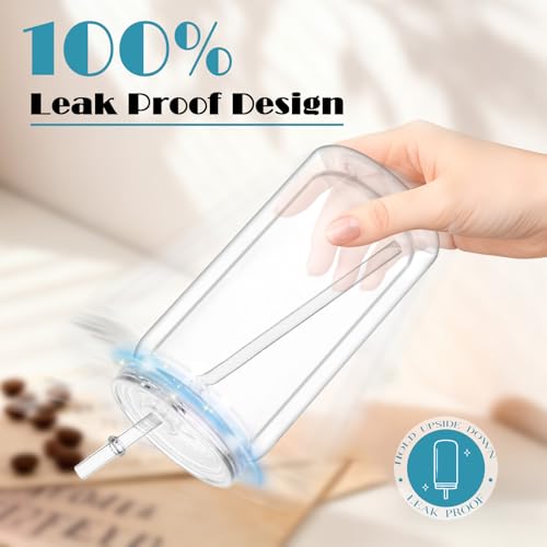 16 Oz Acrylic Snowglobe Tumbler, 20 Pack Pre-Drilled Double Wall