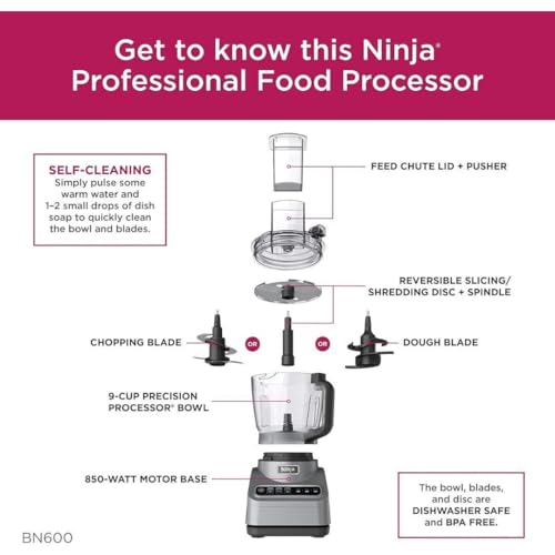 Ninja Professional Food Processor with 9-Cup Capacity & Auto-iQ Presets