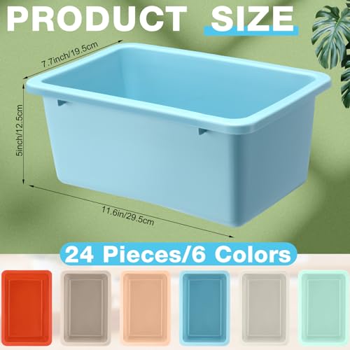 Classroom Cubby Book Bins Set - Retro Color, 24 Pieces with Labels