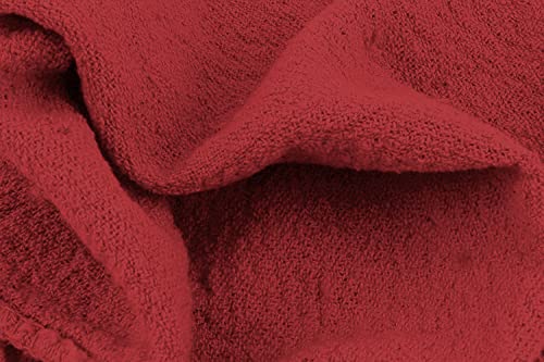 Red Cotton Shop Towels 14x12 Inches Pack of 150 - Absorbent Multi-Purpose Cleaning Rags
