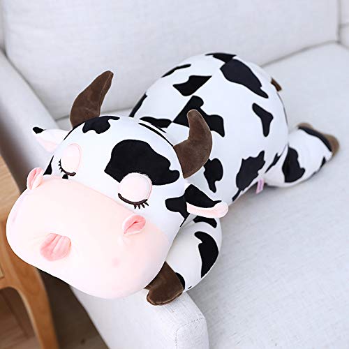 Cute Cow Plush Pillow, Soft Cow Plushie Hugging Pillow Gifts for Kids, 19.6"