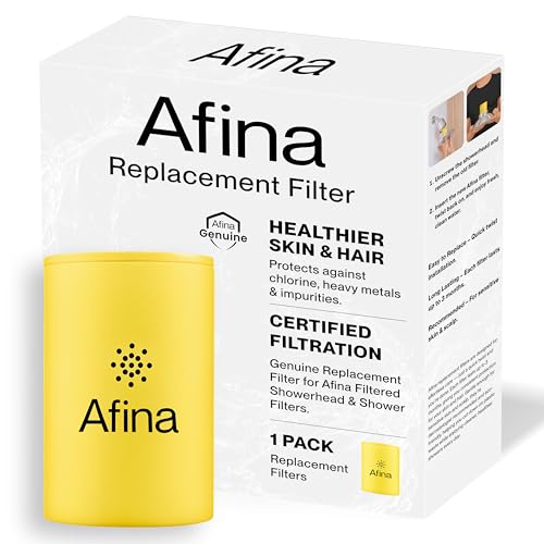 Afina Replacement Filter for Filtered Shower Head, Hard Water - 1 Pack
