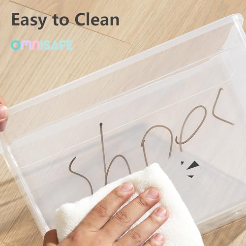 12 Pack BPA-Free Stackable Clear Shoe Storage Bins with Latching Lids, 6 Quart
