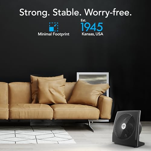 Whole Room Air Circulator Fan - 673T Large Black Vornado 3-Speed Pivoting Head
