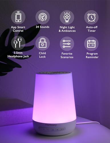 Momcozy Smart Baby Sound Machine with Night Light, White Noise