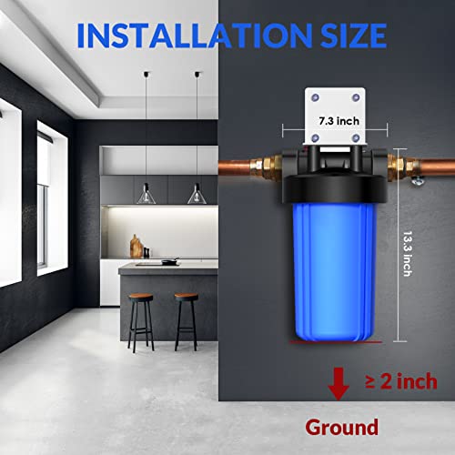 SimPure DB10P 10-Inch x 4.5-Inch Whole House Sediment Water Filter Housing - Pack of 1