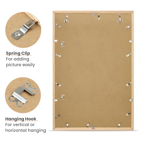 Upsimples 24x36 Natural Solid Wooden Picture Frame for Nursery Decor - 1 Pack