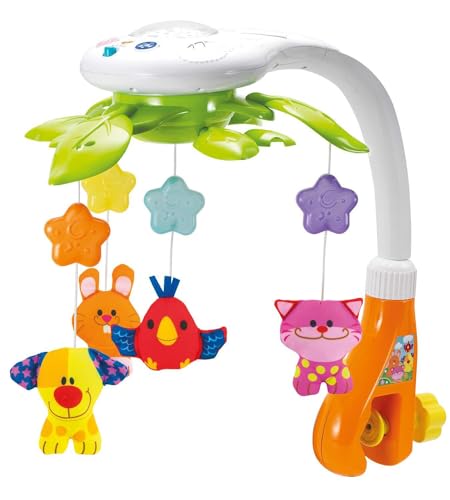 KiddoLab Baby Crib Mobile with Music Lights & Star Projector - Nursery Mobile for Newborns