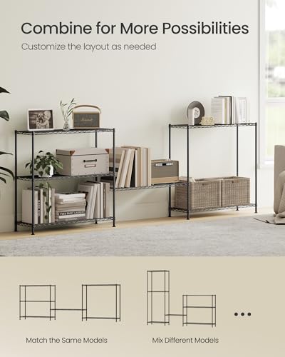 Ink Black 3-Tier Bathroom Shelf Storage Rack for Small Spaces - 35.4W