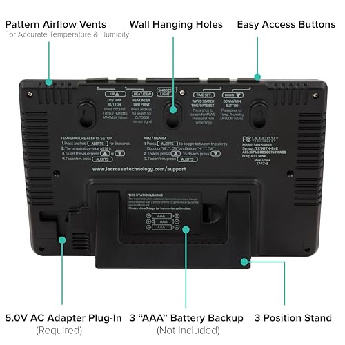 La Crosse Technology Black Advanced Weather Station with Full-Color LCD & Atomic Time