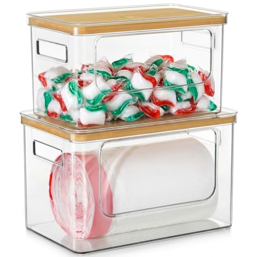 Hudgan Trash Bag Dispenser Under Sink 2-in-1 Garbage Bag Holder & Organizer for Kitchen & Laundry
